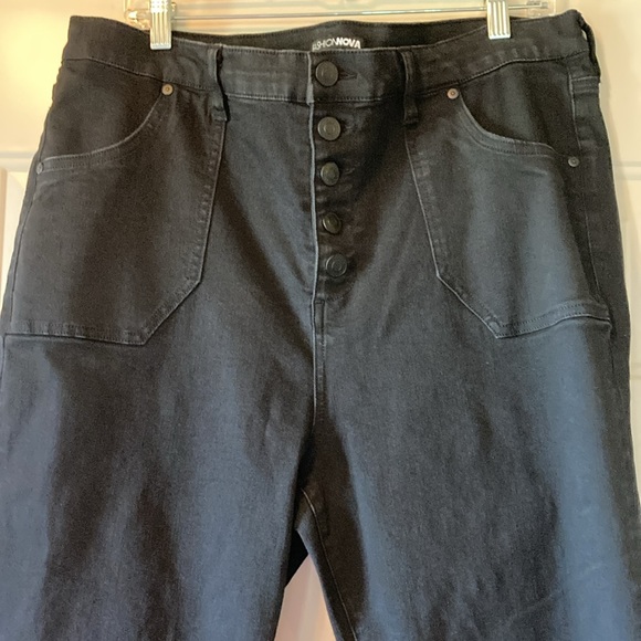 Size 18 Fashion Nova Black Button Fly Stretch High Rise Skinny Ankle Jeans - Picture 2 of 10